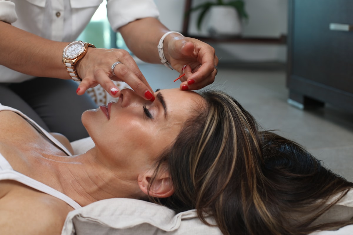 Clinical skincare facial treatment in a calm luxury spa setting