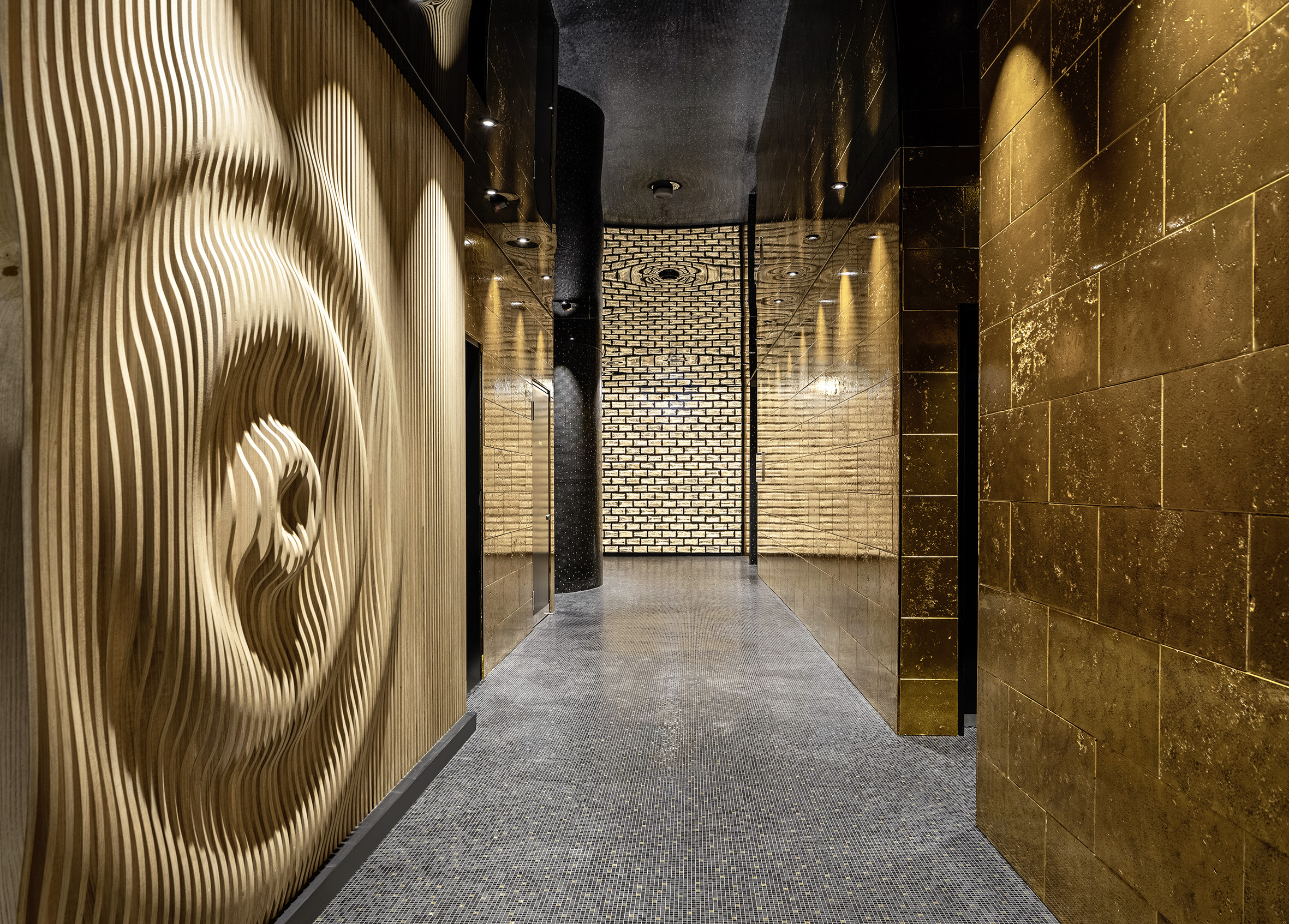 Sauna entrance at Tamina Therme in Bad Ragaz, Switzerland