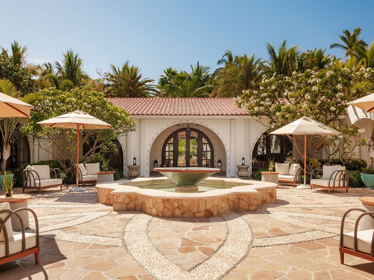 Spa courtyard at One&Only Palmilla in Los Cabos, Mexico