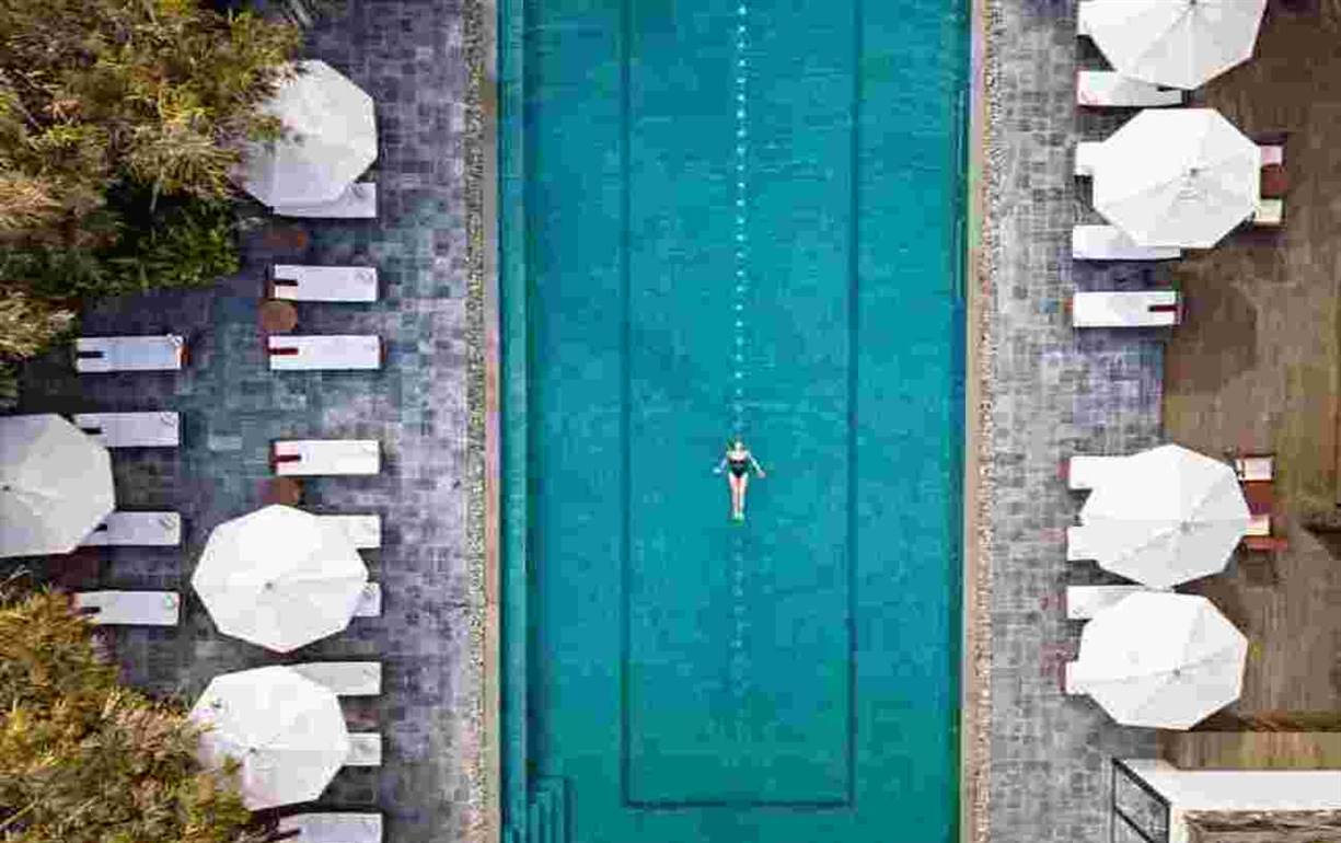 Spa swimming pool at Ananda in the Himalayas