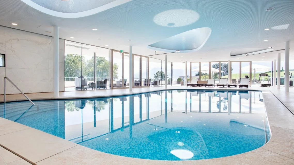 Indoor swimming pool at Clinique La Prairie in Montreux