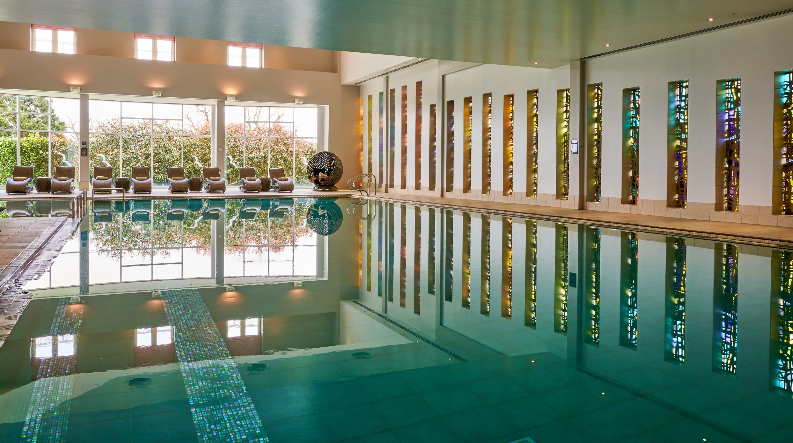 Indoor swimming pool at Rockliffe Hall Spa