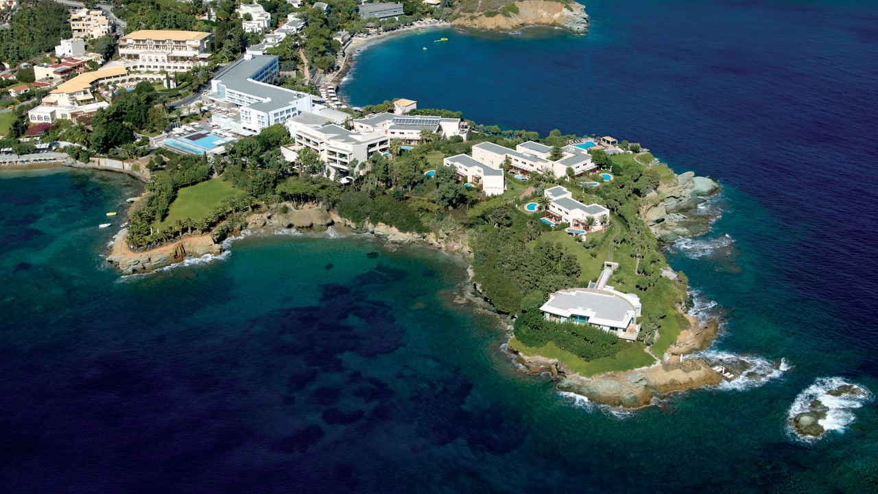 Out of the Blue Resort and Spa on its private peninsula in Crete